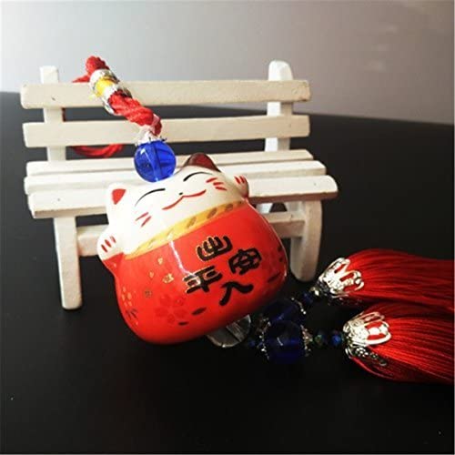 Lucky Cat Talisman Auto Hanger Automobiles Achteruitkijkspiegel Decoratie Opknoping Hanger Auto-interieur Accessoires Veilig Reizen Geschenken,Hemelsblauw