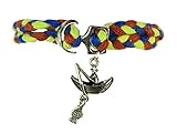 ++ Tolles Kordelarmand in den kräftigen Farben rot, gelb und blau. Am Verschluss ist ein kleines Boot mit Angler und Fisch befestigt. - Material Verschluss: Metall - Material Armband: Textil Armbandlänge: 18-19 cm Lieferumfang: 1 Armband