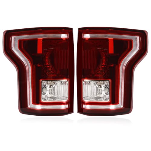 CONLLCON Tail lights Assembly Compatible with 2015 2016 2017 F-150 F150 Smoke Lens Rear Light Taillights Replacement for FL3Z13405A FO2800239 FL3Z13404A FO2801239