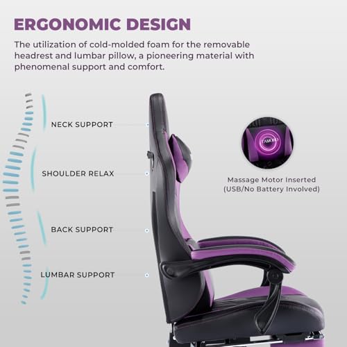 Gamingrecliningchairwithfootrestlinkagearmrestsbigandtallmodernstylecomputerchairswithmassagelumbarsupportleatherpurple Urban Country Home Decor Gaming reclining chair with footrestlinkage armrestsbig and tall modern style computer chairs with massage lumbar support leather purple urban country home decor