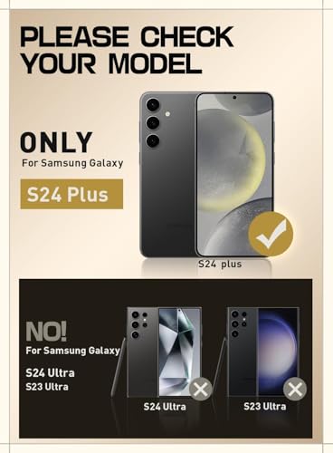 Image of ShieldTech Back Cover Case for Samsung Galaxy S24 Plus 5G | Back Cover with Mag-Safe | Transparent & Black Mobile Phone Back Cover for Samsung Galaxy S 24 Plus / S24 Plus | Anti Yellow TPU Back Cover