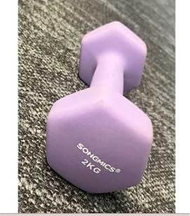 SONGMICS Zestaw 2 hantli, krótkie hantle, sześciokątne, powłoka neoprenowa, trening siłowy, trening fitness, do domu