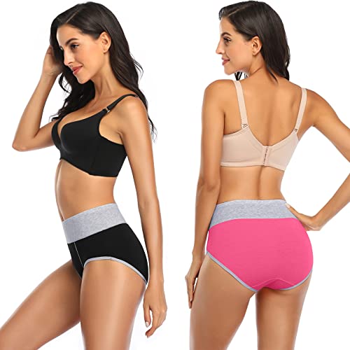 Annenmy Postpartum Underwear Women High Waisted Cotton Underwear Breathable C Section Panties Tummy Control Briefs4