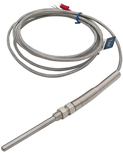Twtade Stainless Steel Pt100 Rtd Thermistor Temperature Sensor Probe,50Mm / 2" Long Probe Thermocouple, Probe Diameter :5Mm / 0.2" (Temperature Rang: -50~420°C) 5Mm X 50Mm X 2M Mt-225A 50Mm #TOP5