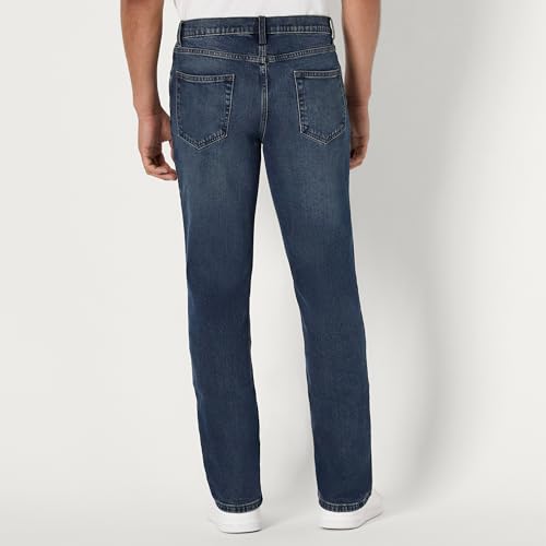 Image of Amazon Essentials Men's Athletic Fit Jeans with Extra Room in Hip and Thigh, Low Stretch Denim, 5 Pocket Styling