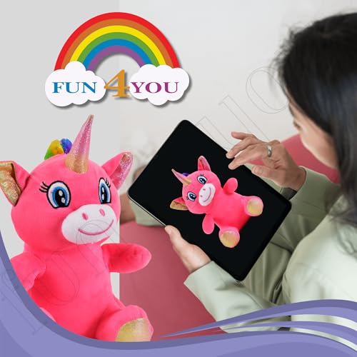 Image of Fun4you Unicorn Plush Toy - Pink Stuffed Unicorn for Kids, Soft & Adorable Unicorn Toy, for Girls, Baby Toys, and Playtime Fun (Pink, 25 cm)
