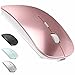 Produktbild Kabellose Bluetooth Maus für MacBook Pro/Air/Mac/iPad/Laptop/Desktop/Mac/PC/Computer/Telefon - Tragbare schlanke, leise Büromäuse mit USB-C-Adapter 2,4 GHz -Mäuse Kabellos (Roségold)
