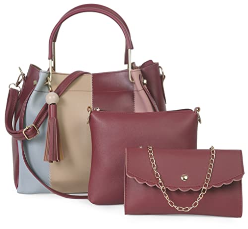 Fargo Handbag For Women And Girls Combo Set Of 3 (Maroon_ColorStrip_FGO-456) 1 41PM4AM8svL. SL500