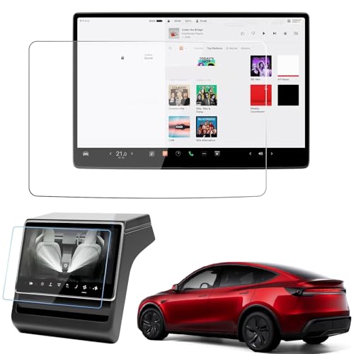 Mautopily 2Pcs Tempered Glass Screen Protector for Tesla Model 3 Accessories 2024-2026/Model Y 2025-2026, 15.4in Central + 8in Display, 8H Anti-Scratch Anti-Fingerprint Precise Fit