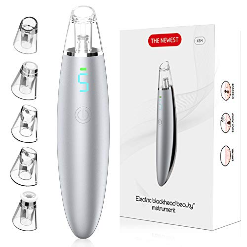 Preisvergleich Produktbild Mitesserentferner Porenstaubsauger, wiederaufladbarer USB-Mitesserentferner mit 5 Saugstufen und 5 Ersatzsonden für hartnäckige Mitesser, Weißköpfe und Pickel