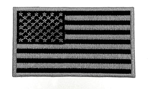 Aeisage Flag Patch Black and White Iron on American...