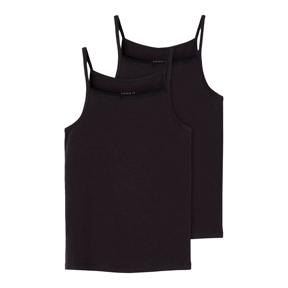 NAME IT Girl's Nkfstrap Top 2P Noos Panties, Black, 122/128