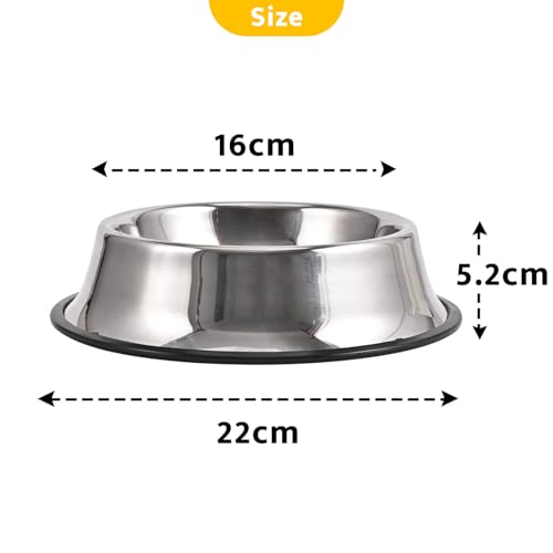 Cat Feeder for Wet Food Dry Food Water Dog Cat Stainless Steel Cat Bowl, Cat Food Bowl With Non Slip Rubber Base, Cat Water Bowl, Cat Feeding Bowl, Pet Bowl,Pet Bowls for Cats, Dog Bowl - Image 3