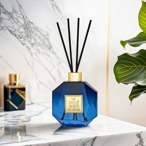 Image of IRIS Celeste Lavender & Fougere Reed Diffuser Set - 150ml | 4 Premium Black Fiber Reed Sticks (9 inch) | Long-Lasting Air Freshener for Home, Bedroom, Office | Ideal for Gifting