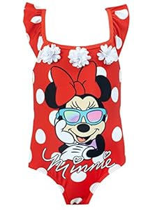 Disney Mädchen Minnie Maus Schwimmen Kostüm EIN Stück Badeanzug Rot 110