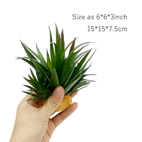 Smoothedo-Pets Reptile Artificial Plants Succulent Terrarium Decor Desert Rain Forests Plant Lizard Bearded Dragon Chameleon Gecko Snake Amphibian Habitat Hideout Tank Accessories (Agave-Set) - Image 2