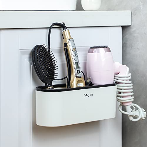 DAOYA-Hair-Dryer-Holder-White-Hair-Tool-Organizer-Blow-Dryer-Holder-Cabinet-Door-Bathroom-Curling-Iron-Holder-for-Curling-Iron-Hair-Straightener-Hair-Styling-Tools-Storage
