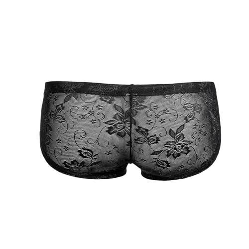 Men Lace Breathable Underwear Sexy Boxer Briefs U Convex Pouch Underpant2