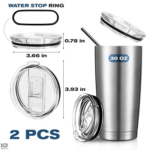 2Pcs Replacement Lids For Tumblers - 30 Oz Yeti Tumbler Lid Replacement Travel Coffee Mug Spill Proof Lids For Cups - Yeti Magnetic Slider Replacement 30 Oz Tumbler Lids Yeti Straw Lid Hydro Flask Lid #TOP1