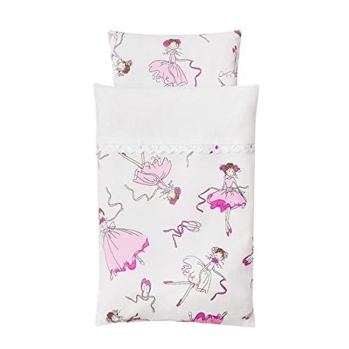 TukuTuk Puppenbettwäsche - Bezug 100% Baumwolle - Puppenbettwäsche für Puppenbett - Füllung 300 g / m2 Vliesstoff - Handgemacht Puppen Bettwäsche Set - Puppenwagen Zubehör (Lady Pink)