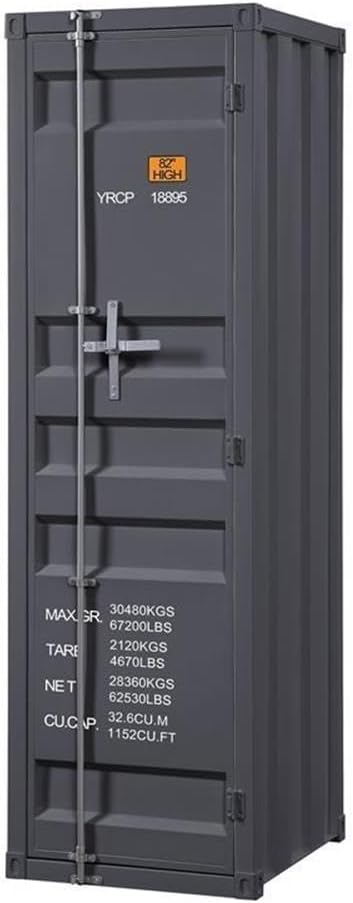 Acme Cargo Wardrobe Armoire with 1 Door in Gunmetal