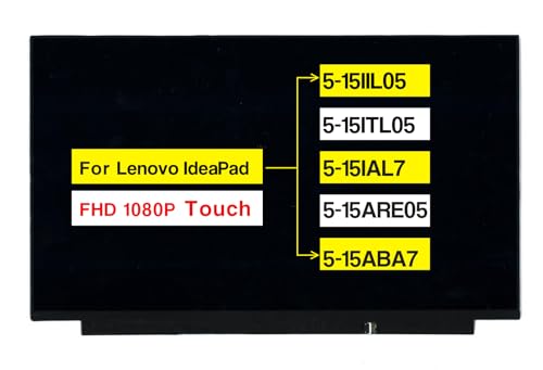 Image of 15.6 inch Replacement for Lenovo IdeaPad 5-15IIL05 5-15ITL05 5-15IAL7 5-15ARE05 5-15ABA7 82SG 81YQ 81YK 82FG 82SF 5D11C74688 FHD 1920x1080 40 Pins Touch Screen LCD Display Panel (Not for Non-Touch)