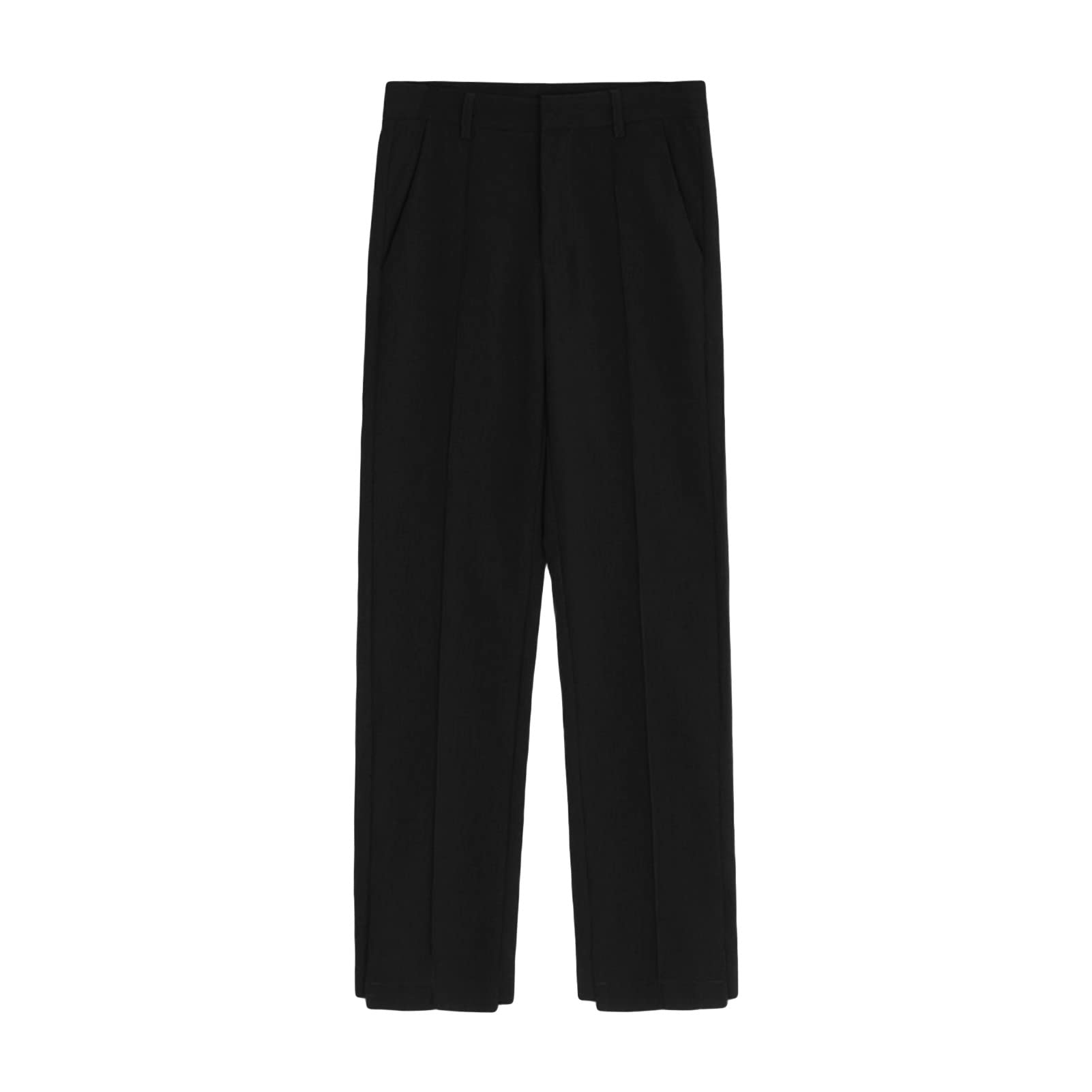 Men's Stylish Loose Fit Pant Baggy Straight Leg Casual Suit Pant Lightweight Business Comfort Trouser (Black,Medium)