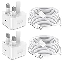 for iPhone 15 16 17 Charger, 2 Pack USB C Charger Plug PD 20W with 2M/ 6.6FT USBC to C Cable Apple Fast Charging for iPhone 17 16 15/ Plus/Pro/Pro Max/Air, for iPad Pro/Air/Mini