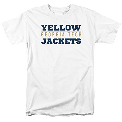 Georgia Tech Official Between The Lines Unisex Adult T Shirt, White, 4XL