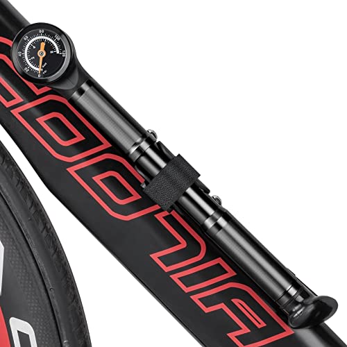 Bomba portátil para bicicleta - Mini bomba de bicicleta com medidor de pressão serve para válvulas P