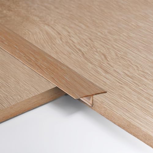 6 pièces de plinthes en T en aluminium de 3,3 cm avec fond plat, profil de transition, seuil de porte, séparateur de sol, bande de recouvrement pour sols,...