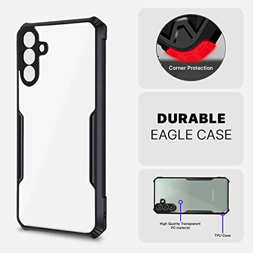 Image of Pikkme Samsung Galaxy M13 4G Back Cover | Crystal Clear Transparent Back | Ultra Hyrbid | Full Camera Protection | Raised Edge | Bumper Back Case for Samsung Galaxy M13 4G (Plastic, Black)