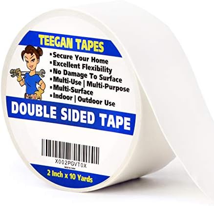 Gaffer Power Double Sided Tape | Secure Carpet & Rugs | Multi-Purpose Rug Tape Cloth for Indoor, Outdoor | Thin Heavy Duty Double Stick Tape | Strong & Thin | 2 in. x 10 Yds