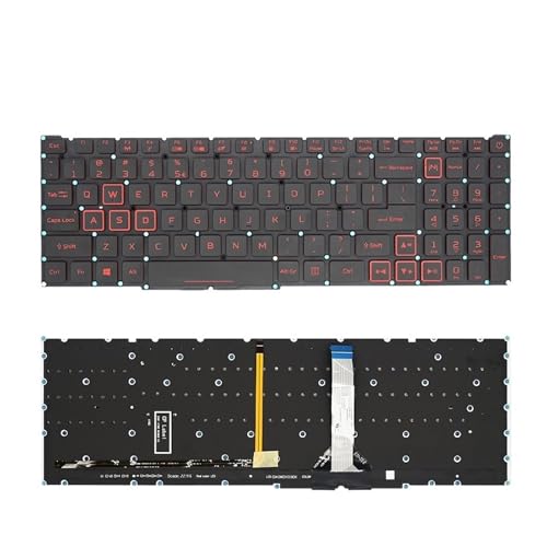 Clavier rétroéclairé russe Nitro 5 avec lettrage rouge US lumineux