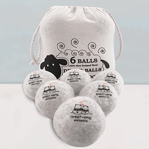 Wool Dryer Balls,6 Pack Dryer Balls Laundry Reusable Remove Static Cling from Any Fabric
