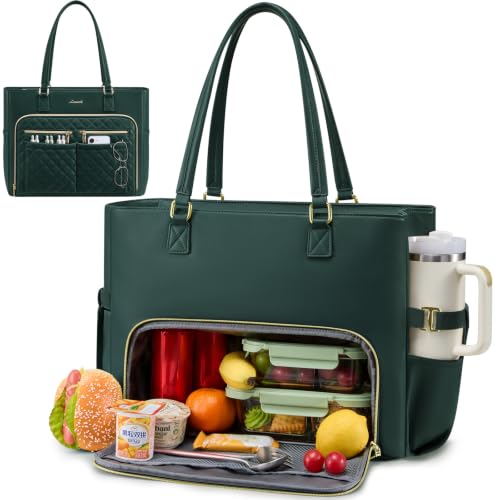 Image of LOVEVOOK Work Bag with Lunch Compartment, 15.6-Inch Teacher Tote for Women