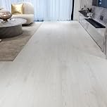 FLOREXP Vinyl Flooring - Lino Flooring with White Oak Wood Grain Effect,Peel and Stick Floor Tiles,15cmx92cm 2.0mm 36pcs Waterproof,for Kitchen Living Room(5.02m²,White Oak)
