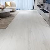FLOREXP Vinyl Flooring - Lino Flooring with White Oak Wood Grain Effect,Peel and Stick Floor Tiles,15cmx92cm 2.0mm 36pcs Waterproof,for Kitchen Living Room(5.02m²,White Oak)