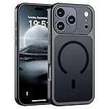 SUPFINE Magnetic for iPhone 17 Pro Case (Compatible with MagSafe)(Military Grade Drop Protection)(Camera Protection) Translucent Matte Shockproof Phone Cover 2025,Black