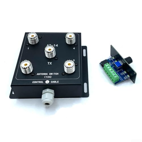 Marchfunny Interruptor de antena coaxial de 4 vías con control de +12 V, perfecto para aplicaciones de radiodifusión y radioaficionados