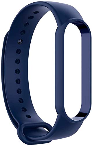 Image of WOW IMAGINE Replacement Strap Wristband for Mi Band 5 Smartwatch | Soft Silicone Matte Sport Wristband Accessory Flexible Bracelet Compatible with Xiaomi Mi Band 5 - Washington Blue