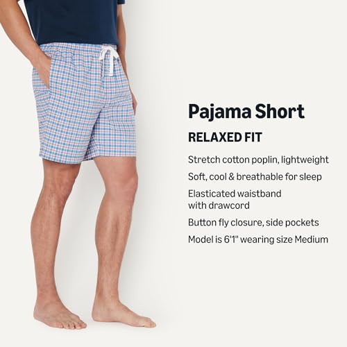 Image of Amazon Essentials Men's Lounge Sleepwear Pajama Bottom Shorts, Cotton Stretch Poplin