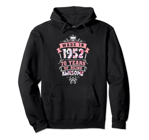 70 cumpleaños floral vintage hecho en 1952 camisetas 70 años Sudadera con Capucha
