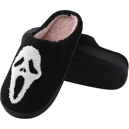 Halloween Slippers for Women Men, Cozy Retro House Shoes – Comfy Slip-On Indoor Outdoor Slippers with Anti-Skid Sole for Winter & Holiday Wear4