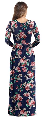 Image of VIISHOW Women's Long Sleeve Loose Plain Maxi Dresses Casual Long Dresses with Pockets