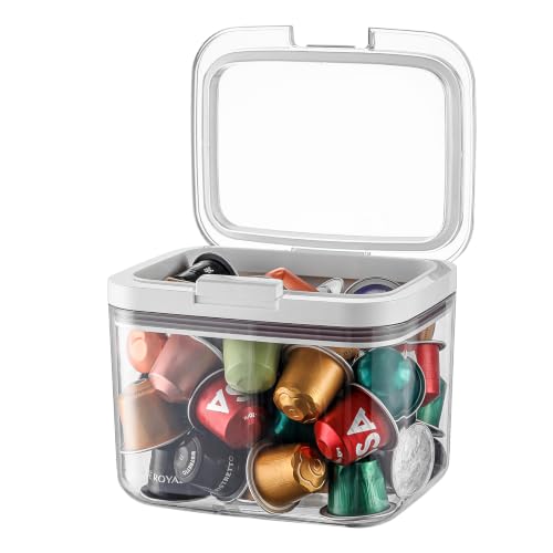 Airtight Coffee Pod Holder for Nespresso Vertuo Pod K Cup, w/ Pop-up Lid