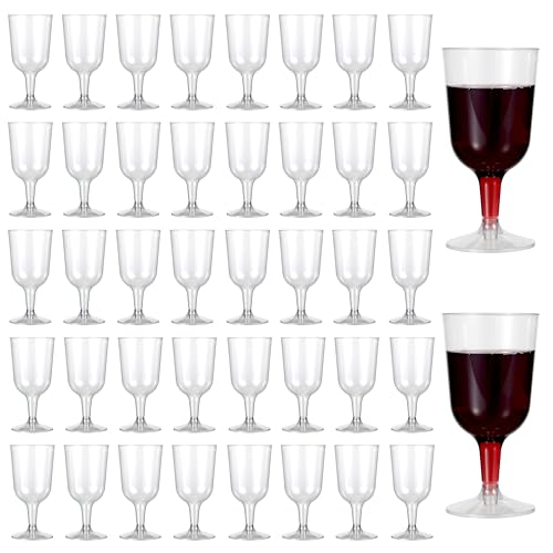 Matana - 96 Bicchieri da Vino in Plastica Rigida Trasparente (180ml) - Eleganti, Resistenti e Riutilizzabili - Calici da Vino per Compleanni, Matrimoni, Natale, Barbecue, Picnic, Feste