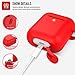Coffea Protective Silicone Case with Keychain for Apple AirPods 2 (Red)