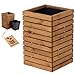 HOMERZO Pflanzkübel Holz – imprägniert wetterfest – mit herausnehmbarem Kunststoffeinsatz – Pflanztopf Blumenkasten für Balkon Garten Terrasse (Horizontal-braun 36x36 H55 cm)