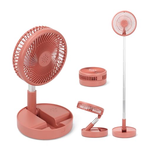 Ventilatore da Scrivania Pieghevole da 99 cm, 7200mAh 4 Velocità e Altezza Regolabile, Ventilatore da Terra e Tavolo Portatile, Ventilatore da Tavolo Silenzioso Ricaricabile per Ufficio, Casa (B)